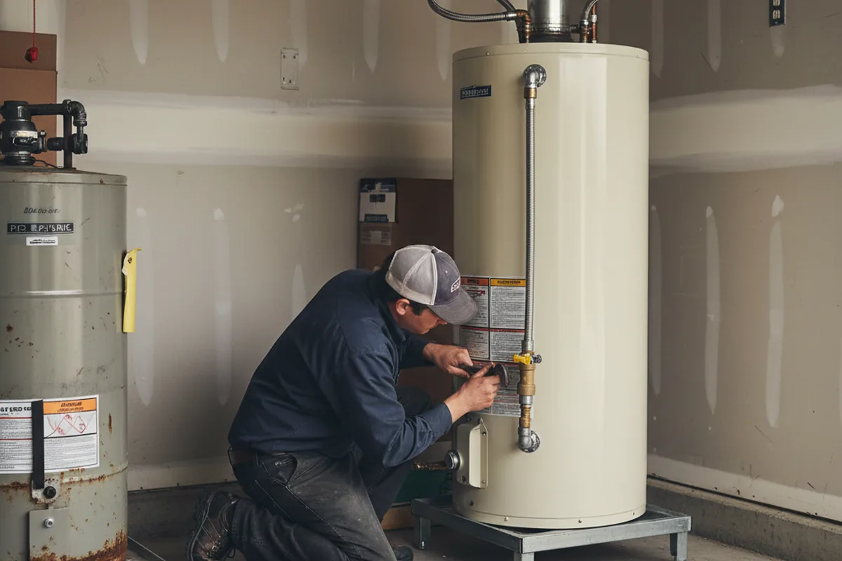 Water heater and shutoff valve replacement in Temperance